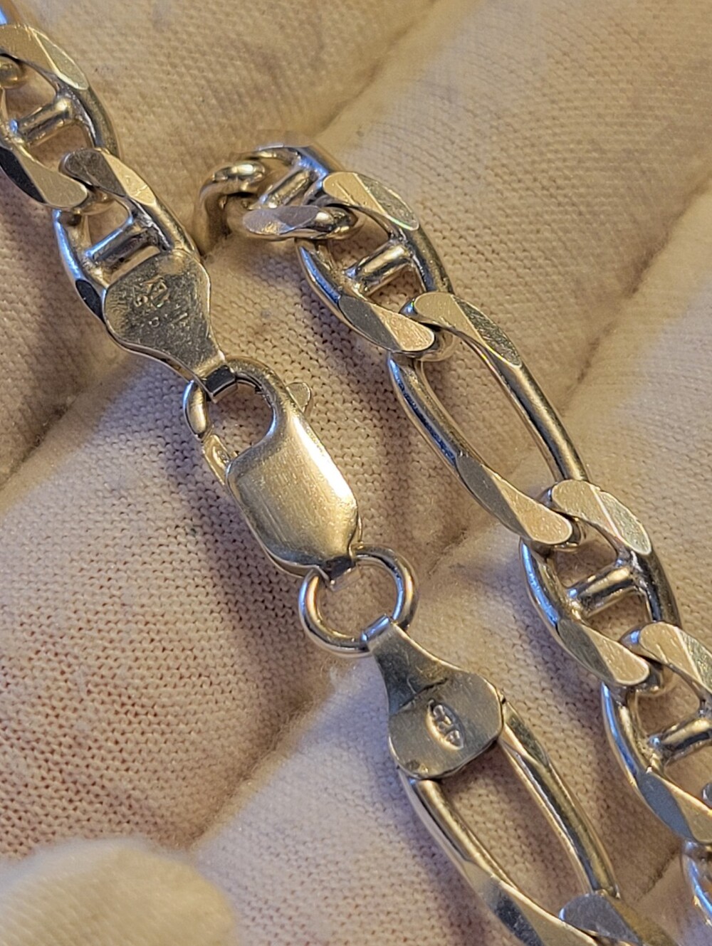 Italian 925 Sterling Silver 6mm Figarucci Mariner Bracelet - 8 Inch